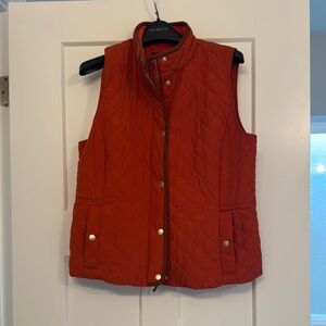 Talbots Women's Quilted Vest - Burnt Orange
